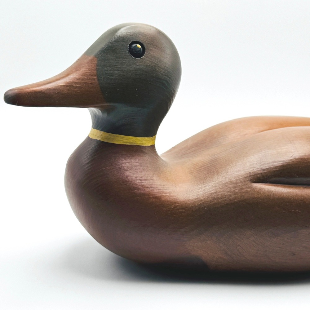 Vtg. Hand Carved Wood Mallard Duck Decoy Sculpture Cabin Lakehouse Cottagecore - Picture 8 of 10
